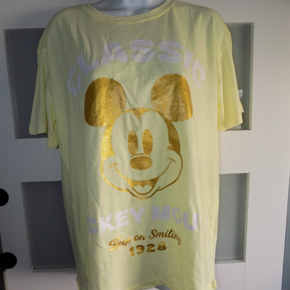 FREEZE NEW YORK CLASSIC MICKEY MOUSE KEEP SMILING YELLOW SS T-SHIRT SIZE L NEW